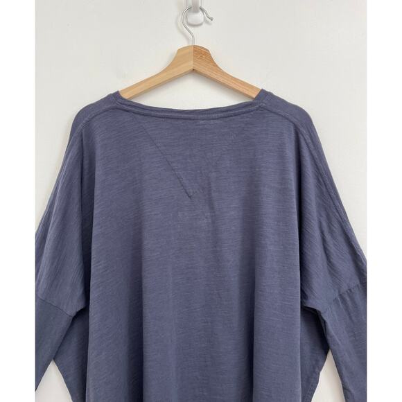 Mersea Catalina Slub Cotton Tee Oversized Boxy Coastal Side Slits 3/4 Sleeve OS - Picture 6 of 11